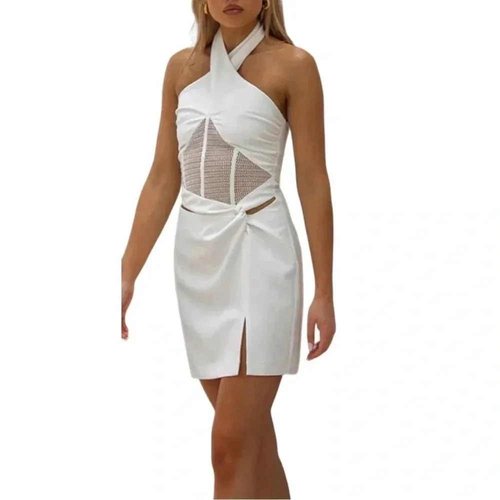 NWT Sabo Skirt Amaris White Halter Dress